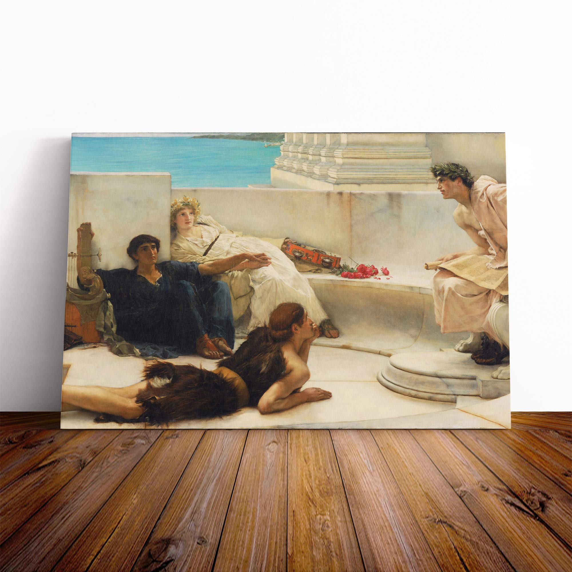 Lawrence Alma-Tadema A Reading from Homer Canvas Print | Gallery Wrapped 30mm Frame Wall Art | 20x14 inches | Ready to Hang | Modern Picture | Living Room Bedroom Lounge Office