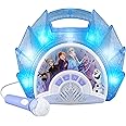 eKids Frozen Sing Along Boom Box Speaker with Microphone for Fans of Frozen Toys for Girls, Kids Karaoke Machine with Built i