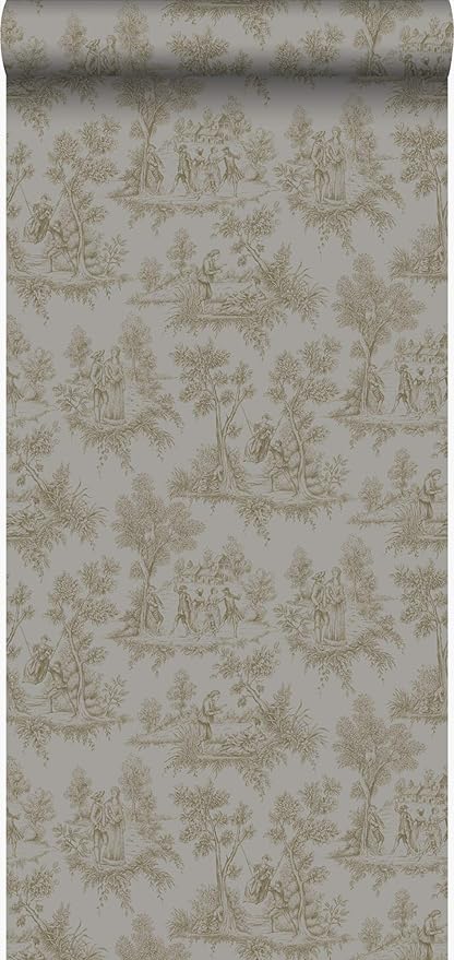 Télécharger gratuitement Images Papier Peint Toile De Jouy Taupe Et Bronze Brillant 326118 D le plus cool salutations