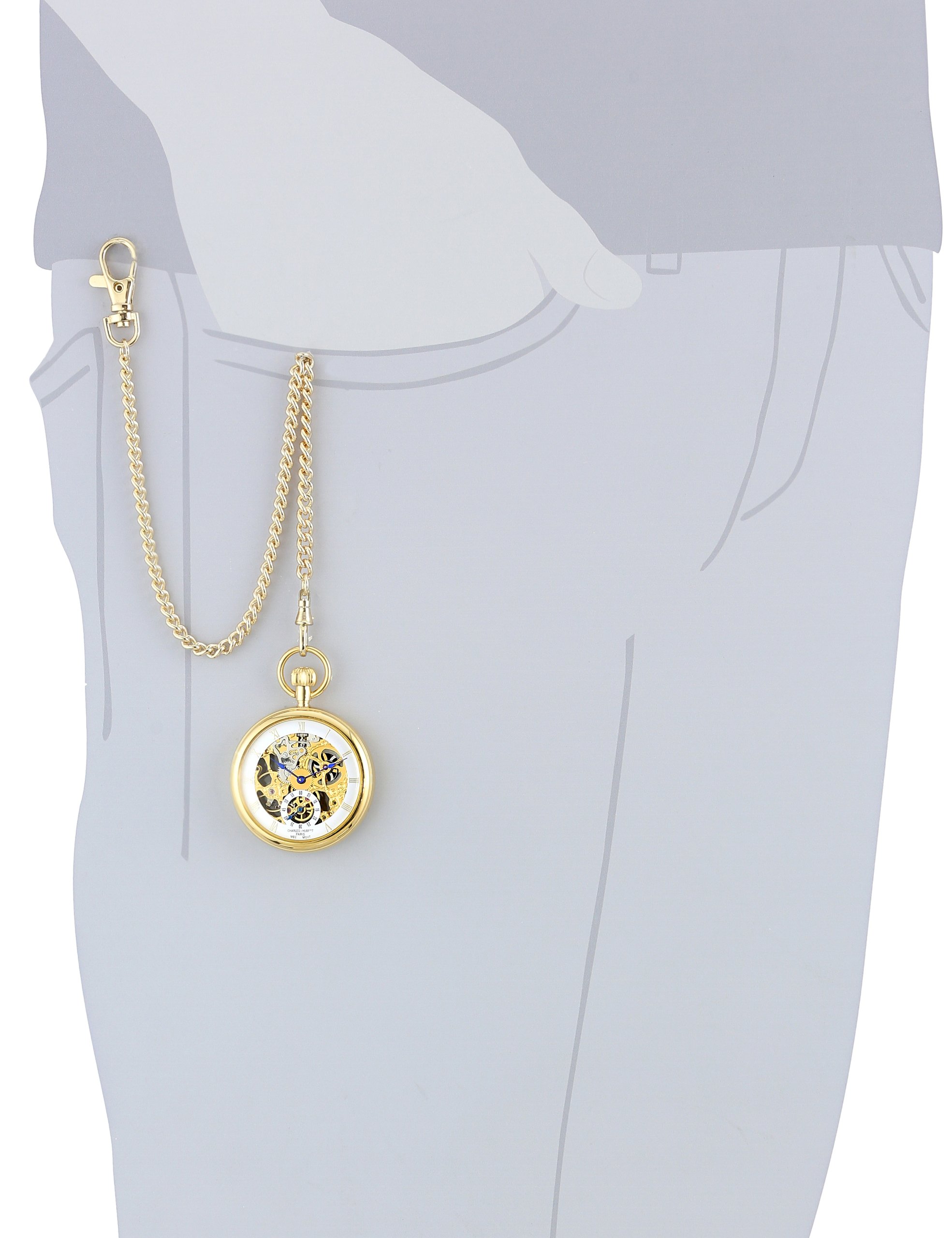 Charles-Hubert, Paris Gold-Plated Open Face Mechanical Pocket Watch