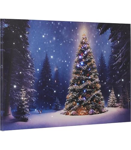 Banberry Designs Stampa Su Tela Con Luci A LED (2 Pezzi) - Cardinale Nella Neve Con Frasi "Quando I Cardinali Appaiono, Gli Angeli Sono Vicini" - 40,6x30,5 Cm