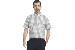 Arrow 1851 Men's Hamilton Poplins Short Sleeve Button Down Plaid Shirt