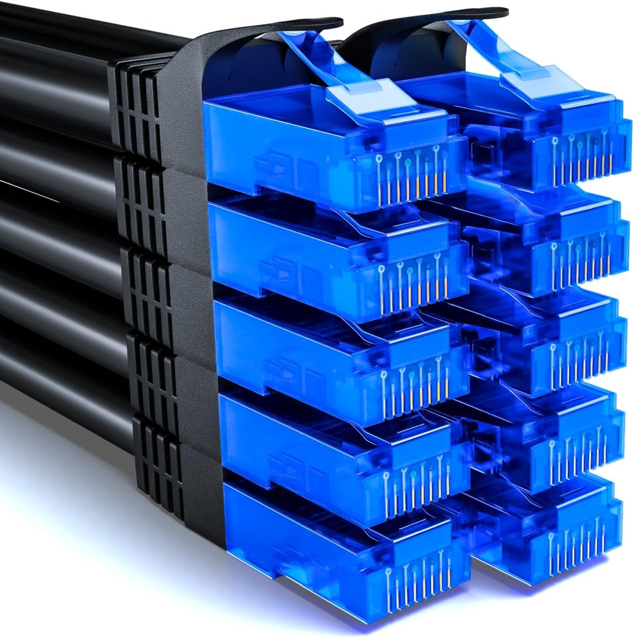 deleyCON 5x 0.5m (1.64 ft.) CAT6 Network Cable Set – U-UTP RJ45 CAT-6 ...