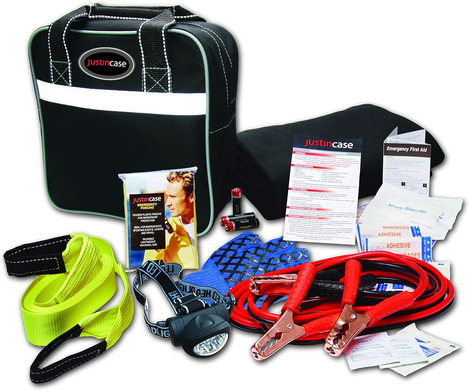 Justin Case Deluxe Auto Safety Kit with 365 Days of Roadside Assistance