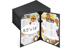 Skyygemm 10 Pcs Leather Menu Covers Holders 8.5 x 14 Inches, Waterproof Double View Leather Menu Book Dinner Holder 2 View for Restaurant Hotel Bar