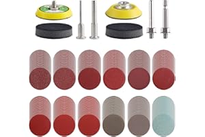 Tshya 240pcs 2inch Sanding Discs Pad Variety Kit for Drill Grinder Rotary Tools Attachment with 2Pcs 1/8"&1/4" Shank Backer P