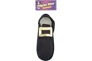 FORUM NOVELTIES Forum Men's Pilgrim Costume Shoe Cover, Black, One Size