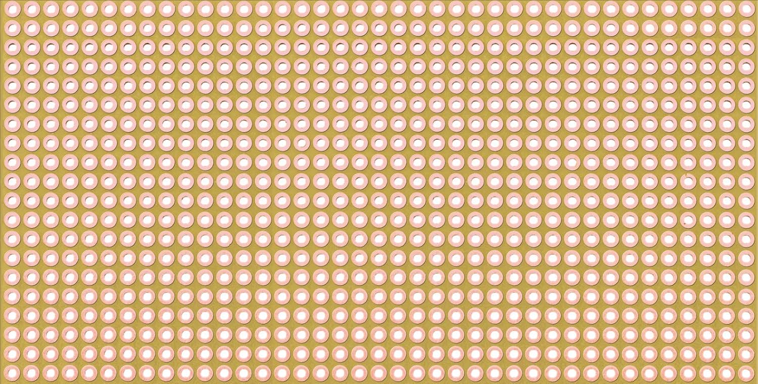 Solder point grid, Hp. 50 x 100 mm, RM 2.54 mm, Yellow
