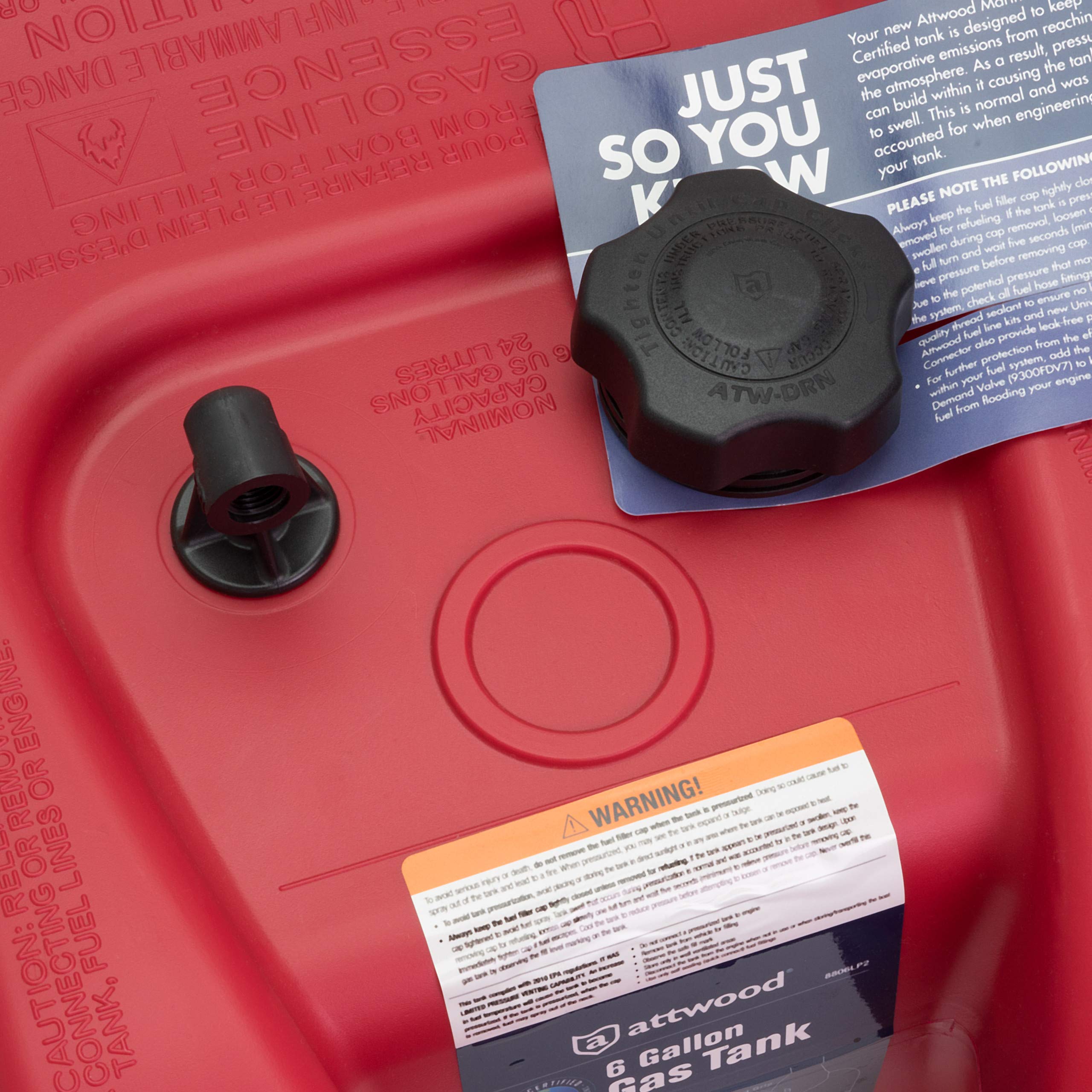 Attwood 8806LP2 Epa Certified 6 Gallon Portable Fuel Tank on Galleon