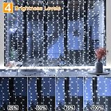 Ollny Curtain Fairy Lights 300LED 3x3m Waterfall Mains Powered Remote 8 Modes view 8