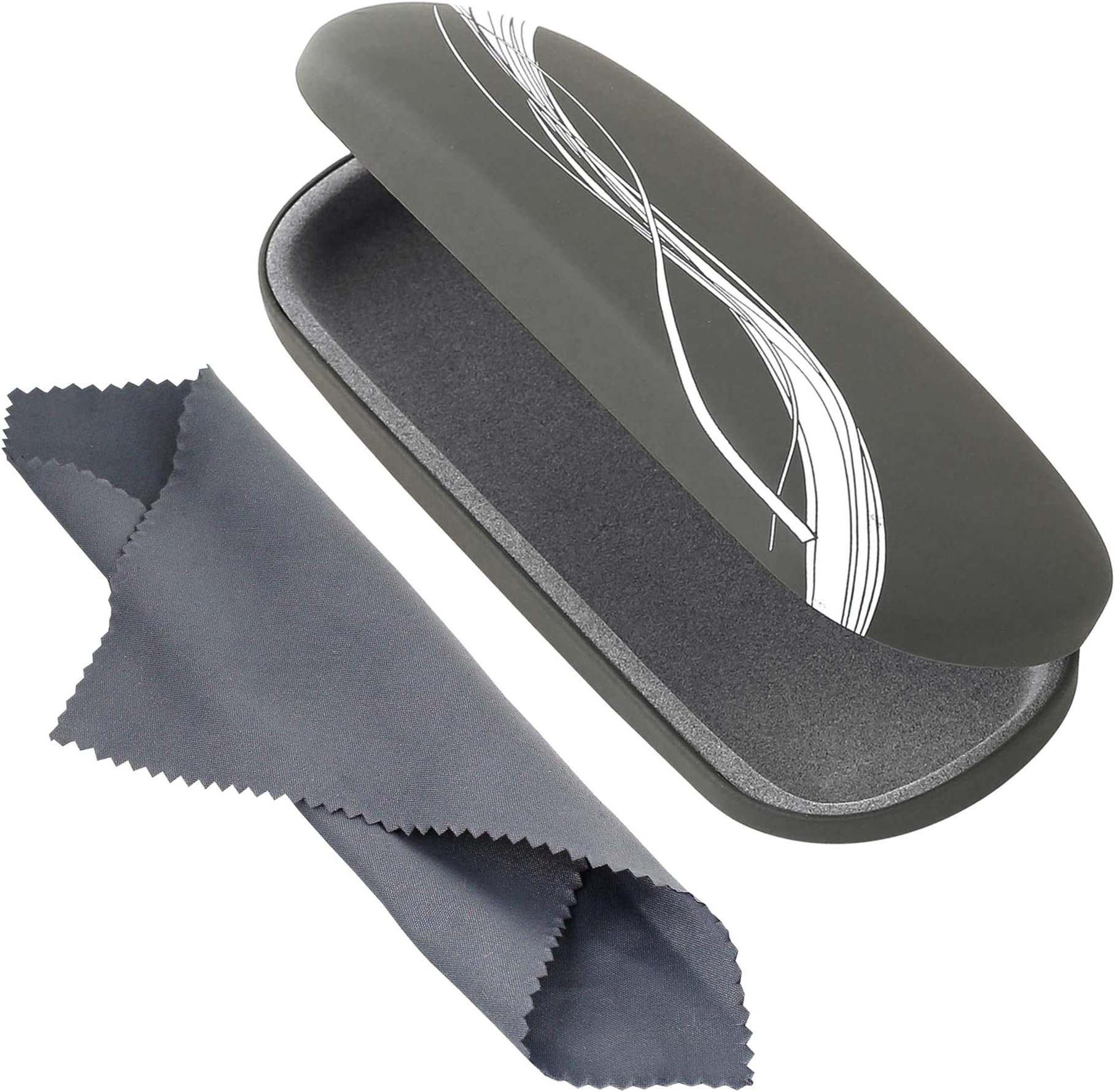 Hard Shell Eyeglass Case, Protective Case for Glasses and Sunglasses with Cleaning Cloth and Floral Design, by Optiplix