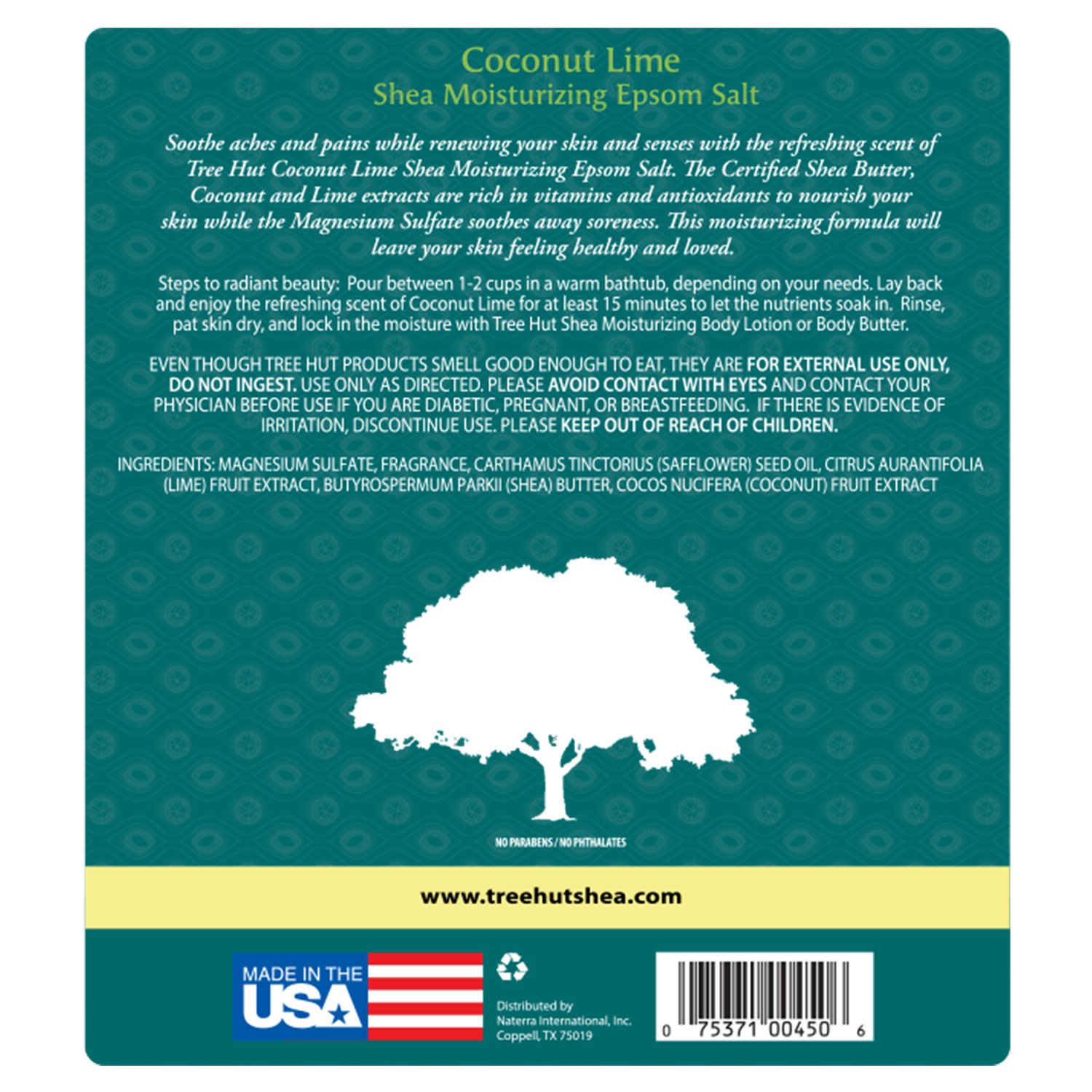 Tree Hut Shea Moisturizing Epsom Salt Coconut Lime, 3Ibs, Ultra Hydrating Epsom for Nourishing Essential Body Care : Beauty