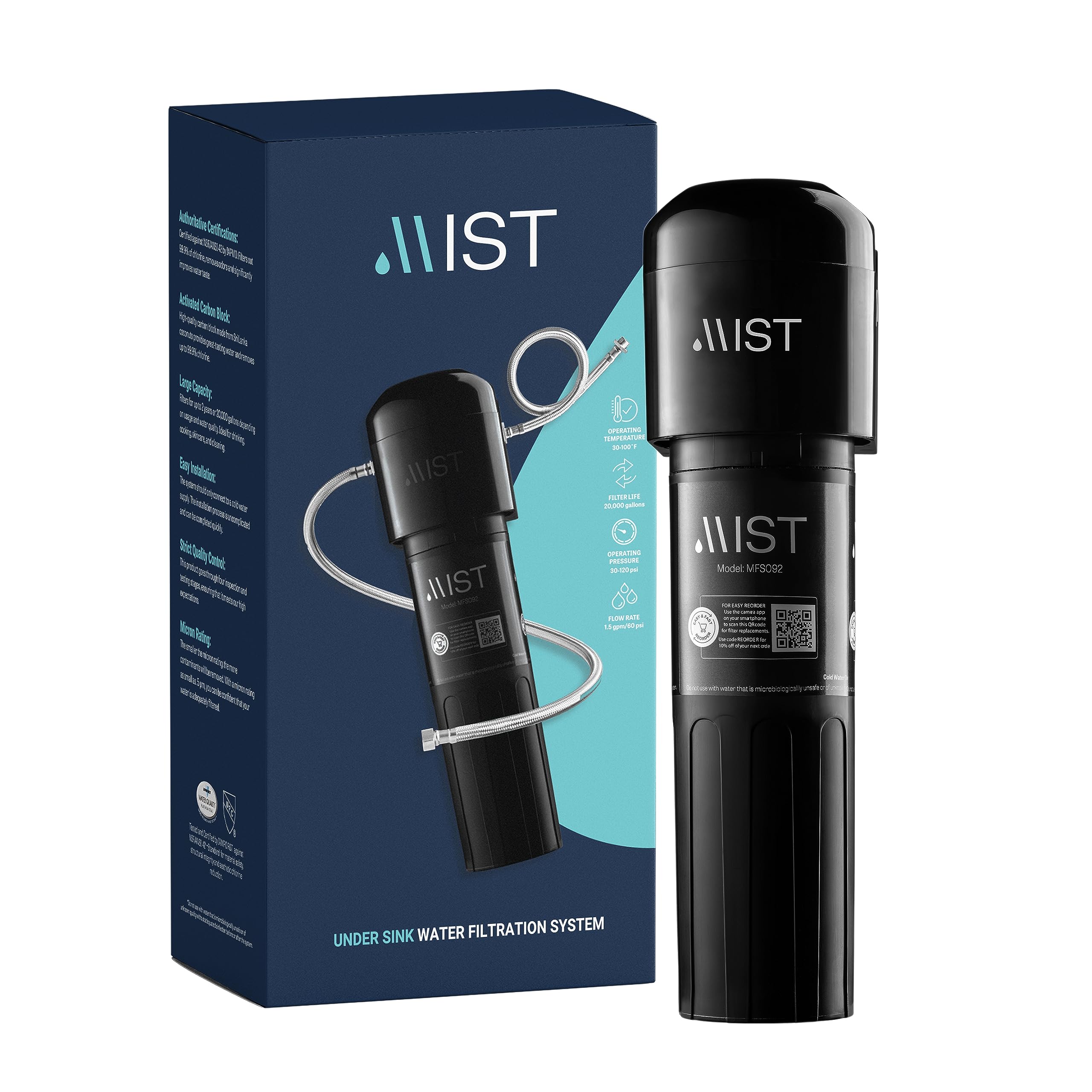 Mua Mist Under Sink Water Filter, 20,000 Gallon, Reduces PFAS, PFOA
