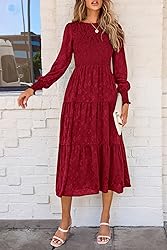 PRETTYGARDEN Women's Fall Spring Midi Dress Long