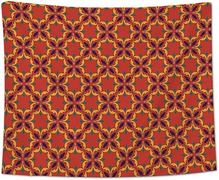 Amazon De Yo Chairon Wandteppich Geometrische Damast Muster Fur Buro Kuche Schlafzimmer