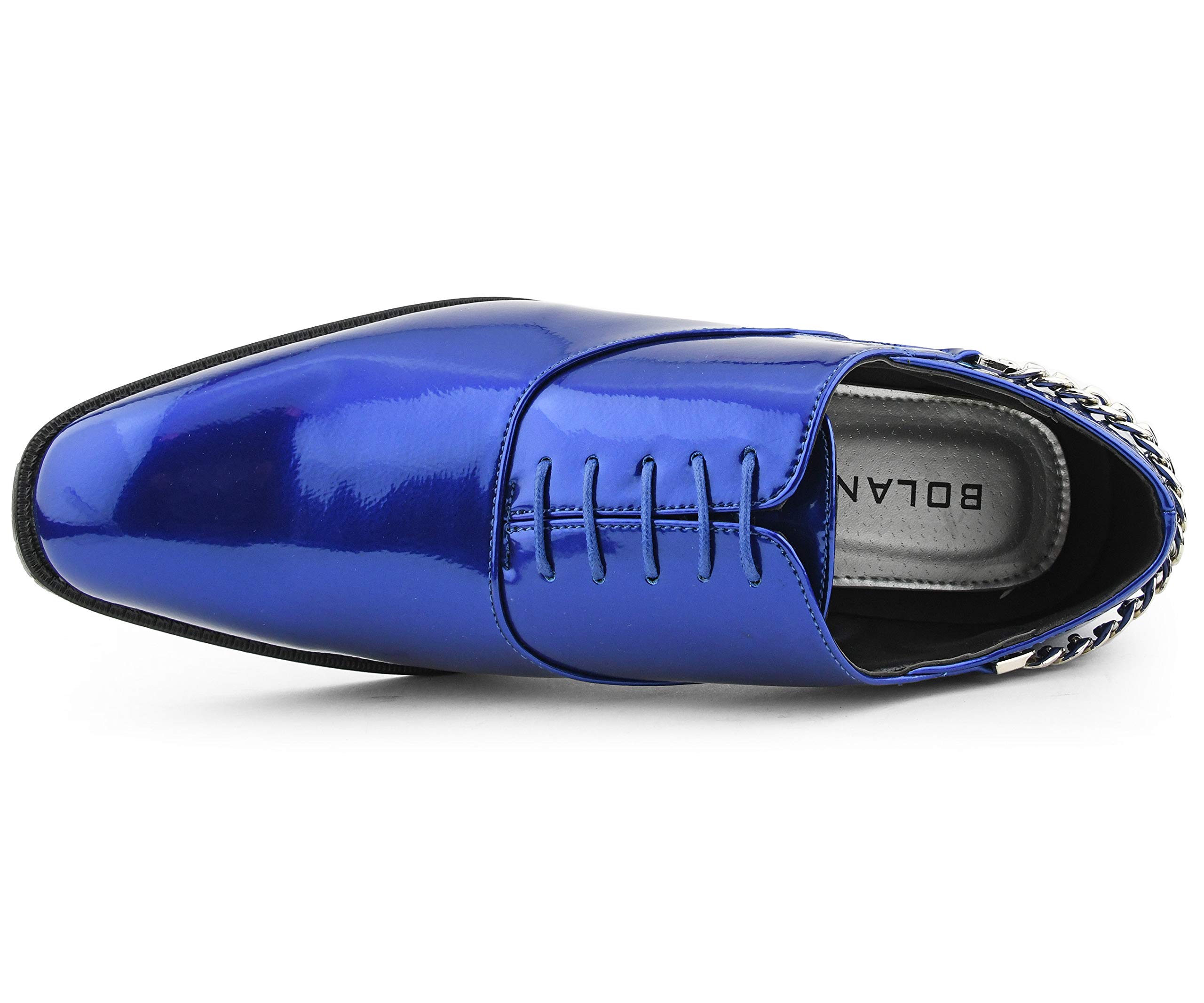 Bolano Chainz Mens Oxford Dress Shoes Shiny Patent Modern Formal