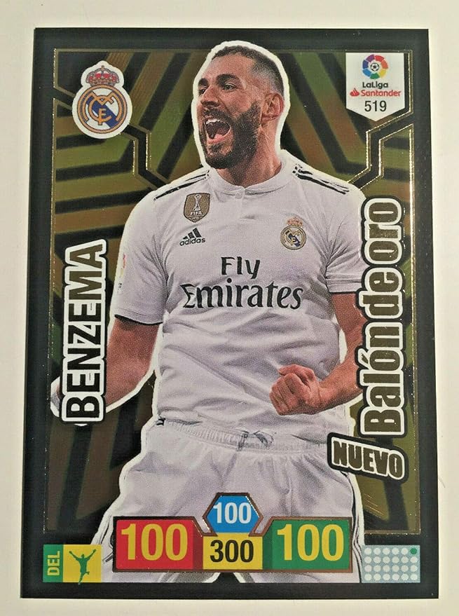 Adrenalyn Benzema Nuevo balón de Oro 2018 19: Amazon.es: Juguetes ...