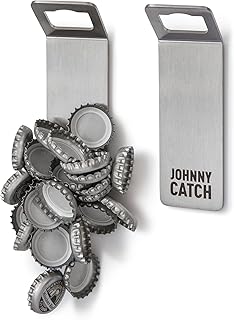 höfats - Johnny Catch Magnet - Wand-Flaschenöffner mit Magnet - fängt bis 20 Kronkorken - Bieröffner und Flaschenöffner