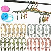 24 PCS Travel Hangers,Portable Folding Clothes Hangers with Clips,Foldable Clothes Drying Rack for Travel,Plastic Foldable Non Slip Clothing Hangers,4 Colors