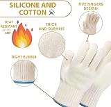 YHQZ 2 Pcs Oven Gloves Heat Resistant Non Slip Fingered Grill Mitts 500F view 3