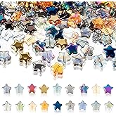 Grevosea 200 Pcs Star Beads for Bracelets, 8mm Glass Beads Bulk Crystal Loose Spacer Beads Star Charms for Jewelry Bracelet Necklace Making (Mixed Colors)
