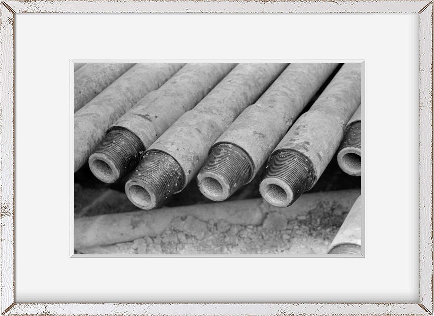 Photographs - INFINITE PHOTOGRAPHS Photo: Detail of end of Drilling Pipe,Oil Field,Kilgore,Texas