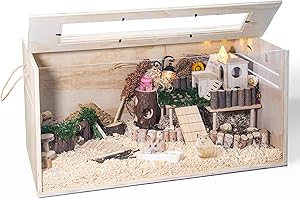 YIDAXIS Pine Small Animals Houses&Habitats Chewproof, 32" Pine Guinea Pig Cage Hamster Cage for Small Animals (32" Medium, Normal)