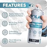 Polar Direct to Rust Gloss Black Metal Spray Paint 400ml Primer Undercoat view 4