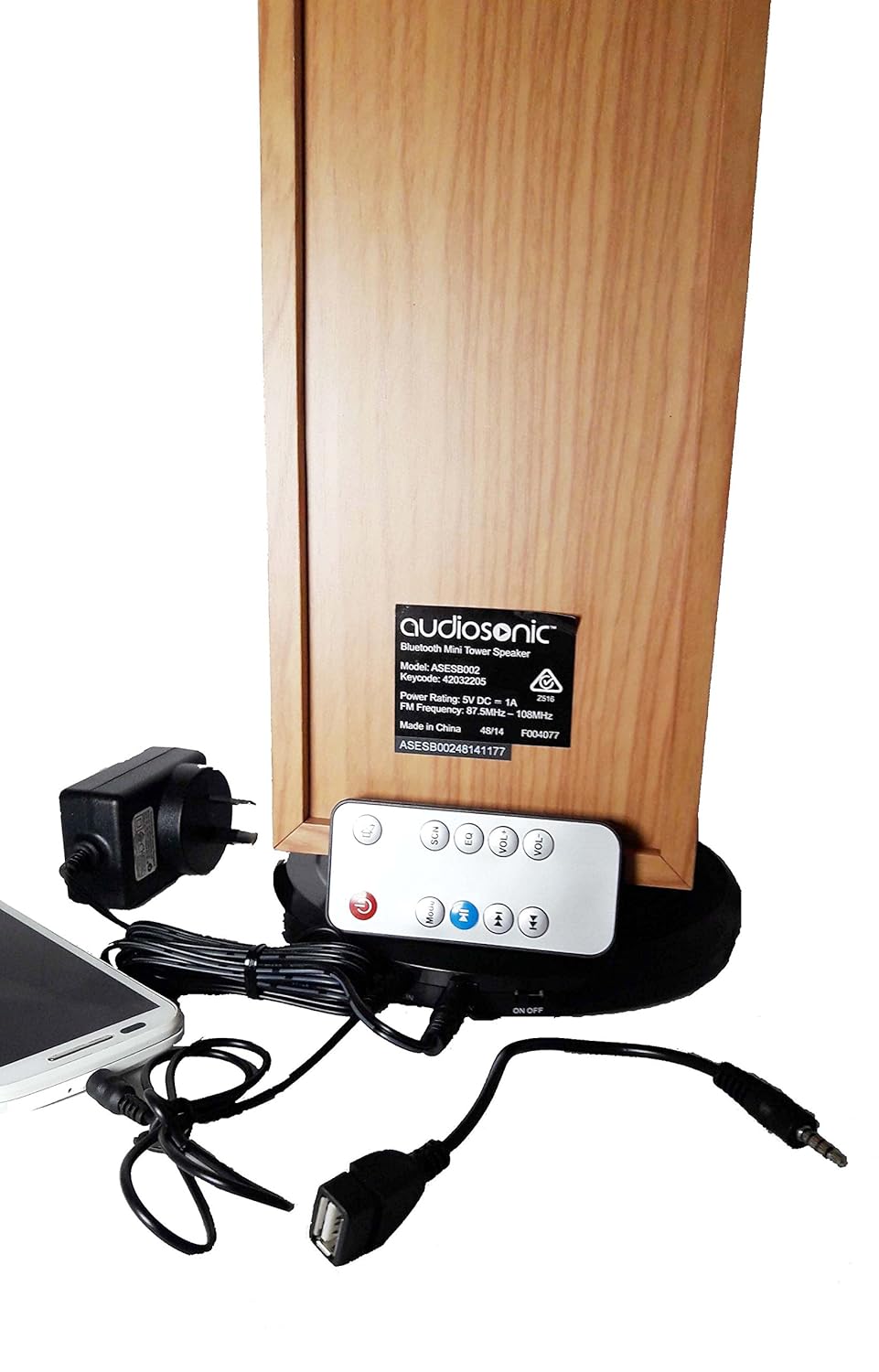 audiosonic bluetooth tower speaker