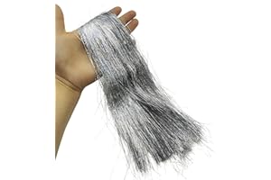 Carytalee 2000 Strands Icicles Tinsel for Christmas Tree and Party Decorations, Silver Iridescent