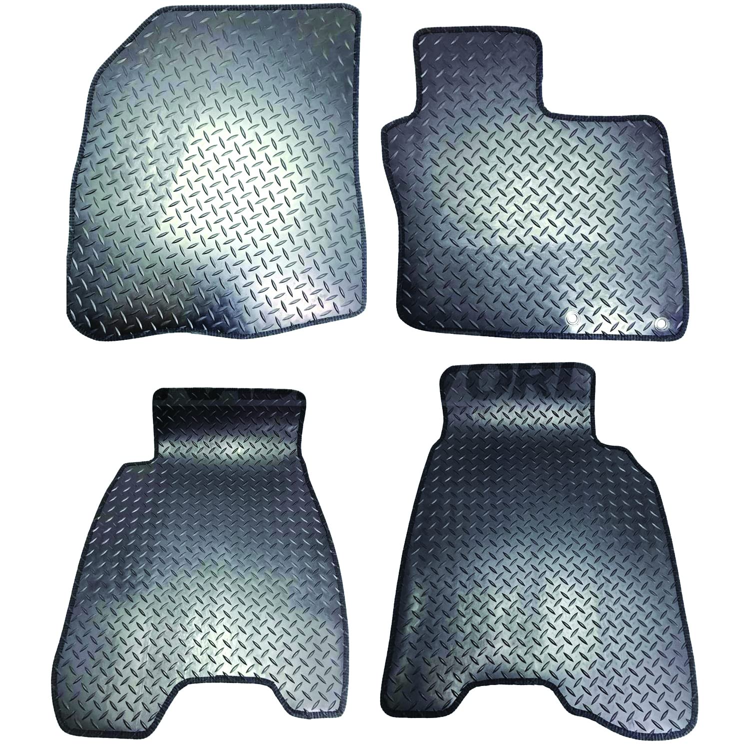 Carsio Rubber Car Mats For Honda Civic 2006-2008 4pc Set Tailored Fit Floor Mat Complete Accessory Black Custom Fitted - All Weather & Heavy Duty, Anti-Slip Backing with Clips