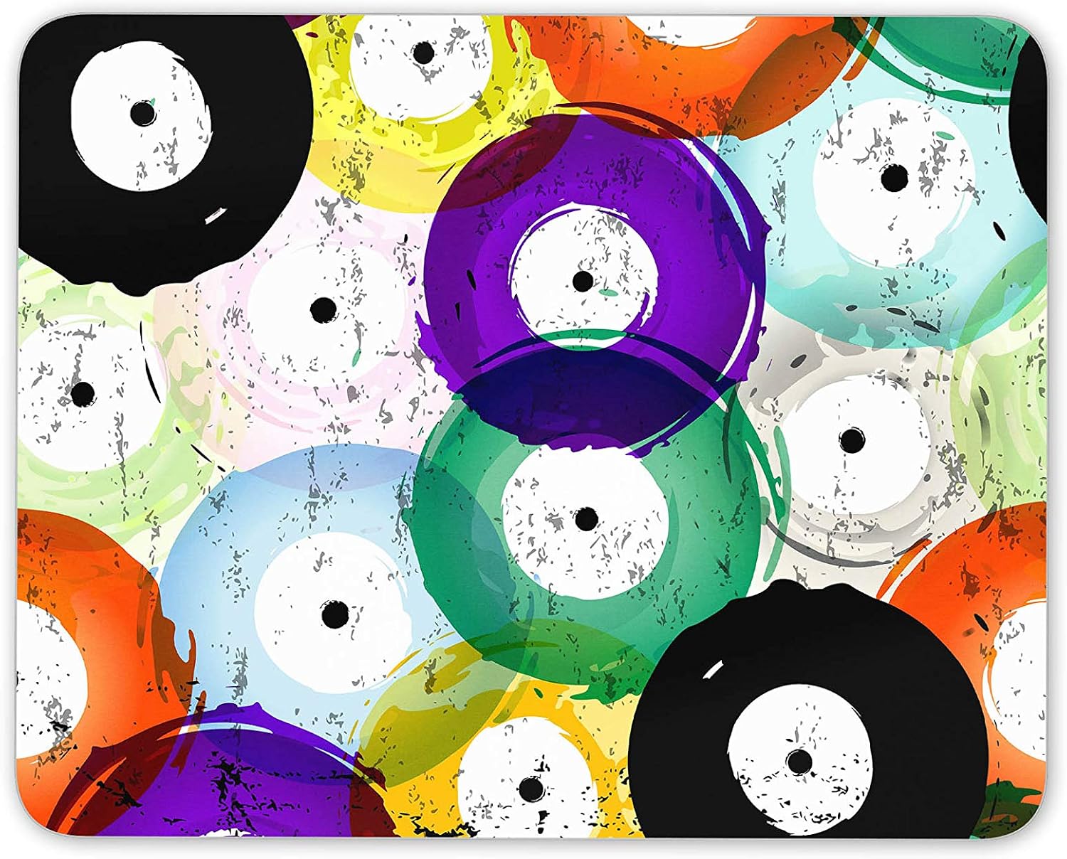 Funky Vinyl Records Mouse Mat Pad - Music DJ Retro Student Gift Computer #14230