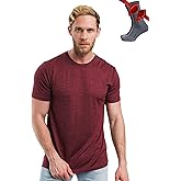 Merino Wool T-Shirt Mens - Merino Wool Undershirt Thermal Shirt for Men and Hiking Socks