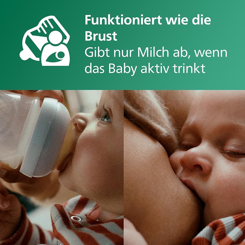 AVENT Natural Response Glas-Geschenkset für Neugeborene – 3 x 120 ml und 2 x 240 ml Babyflaschen, 2 x ultra soft Schnuller 0–6 Monate, Flaschenbürste, BPA-frei (Modell SCD879/11)