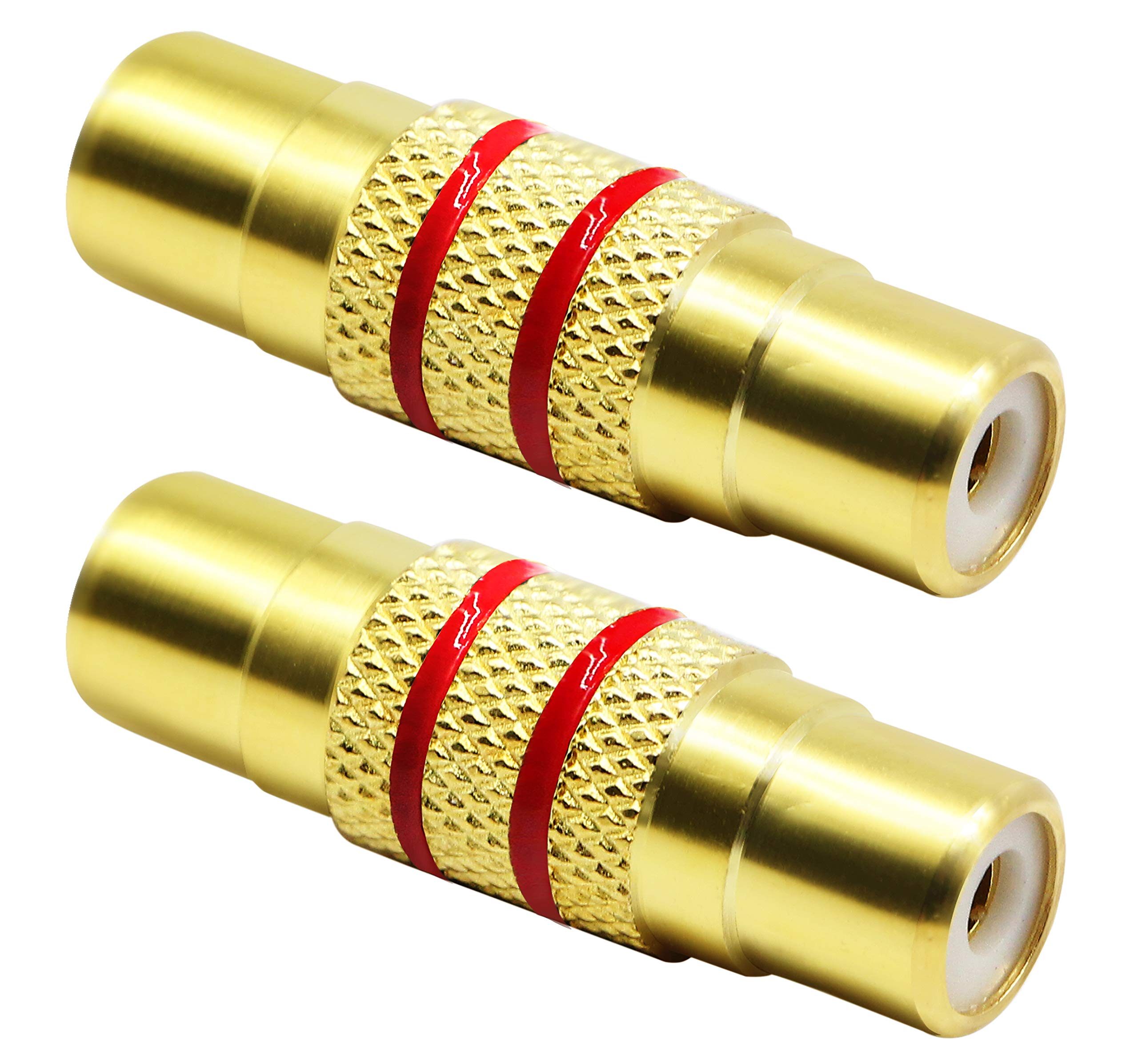 zdyCGTime Gold Plated Audio Video RCA Female to RCA Female Coupler Adapter,A/V Joiner Video and Audio Coupler Metal Adapter (1 RCA/2-Pack)