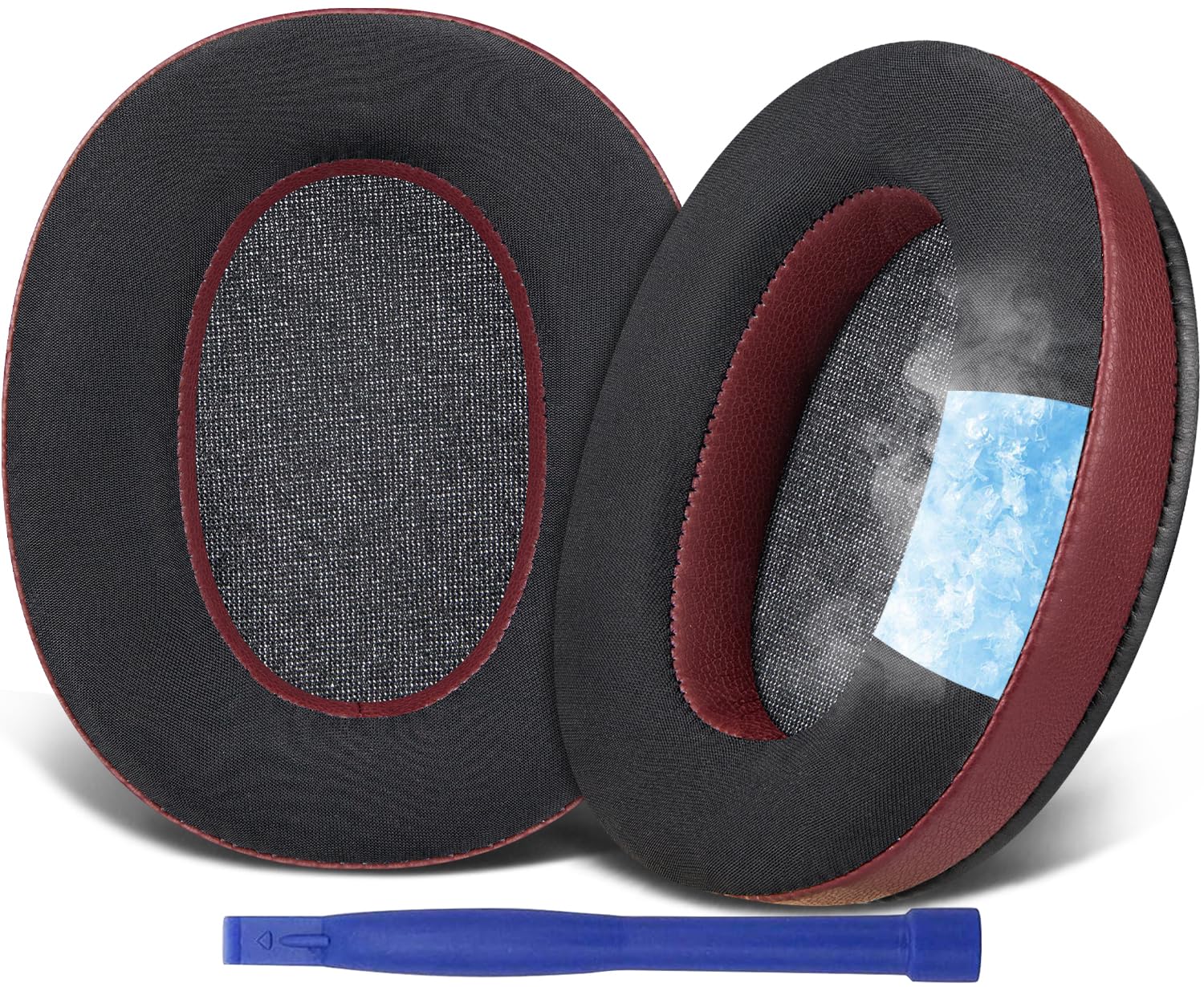 SOULWIT Cooling Gel Earpads Cushions Replacement for Sony WH-XB910 XB910N Extra Bass Noise Cancelling Headphones, for Sony WHXB910N Wireless Headset, Ear Pads with Noise Isolation Foam - Burgundy
