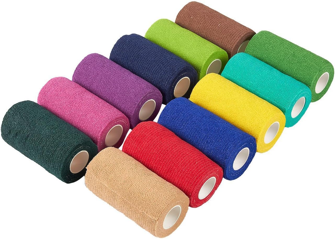 Self Adhesive Bandage Wrap, Cohesive Tape (4 in. x 5 yd., 12 Pack): Health & Personal Care