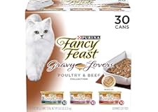 Purina Fancy Feast Gravy Wet Cat Food Variety Pack, Gravy Lovers Poultry & Beef Feast Collection - 3 oz. Cans - 30 Count
