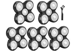 NXPPYY 5 Pack Replacement Blades for Freebird Head Shaver | 5-Blade Electric Razor Refills for Bald Men Freedom Grooming + 1 Cleaning Brush