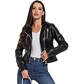 Fahsyee Faux Leather Jacket Women - Black Motorcycle Short Coat Moto Biker Blazer Casual Pleather Jackets Fashion S-XXL