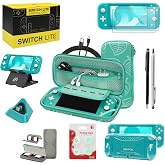 Switch Lite Case 16-in-1 Accessories Bundle for Nintendo Switch Lite (2019) | Carrying Case,TPU Case Cover with Screen Protector,Charging Dock,Playstand, Game Card Case, USB Cable, Stylus,Thumb Grip Caps