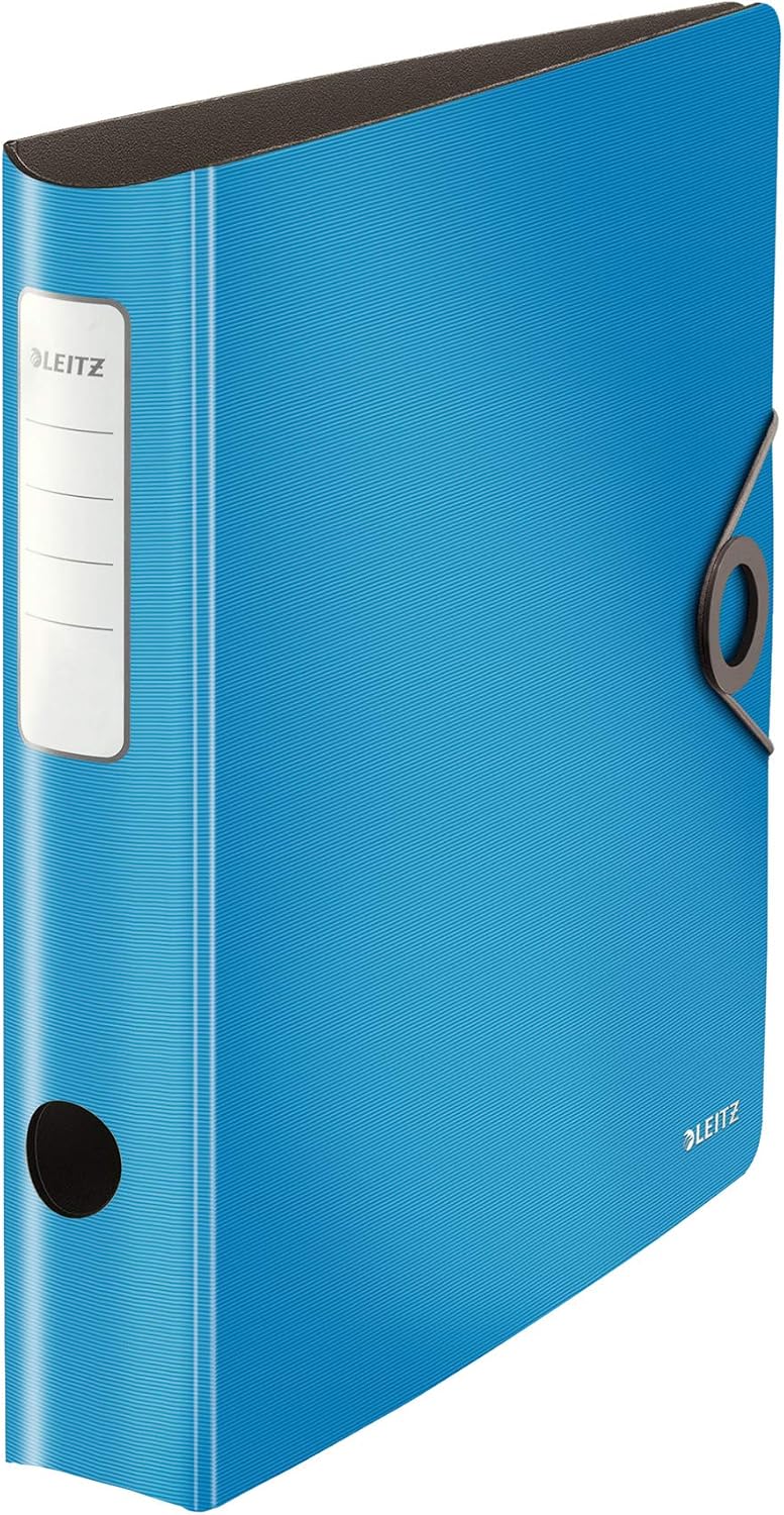 Leitz 10481030 quality folder 180 ° ring binder, blue, lightblue, Pack of 1