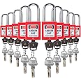 RealPlus Lockout Tagout Locks, 10pcs Safety Locks Keyed Differently, Lock Out Tag Out Padlocks Set, 2 Keys Per Lock, Lockout 