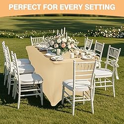 2 Pack 4 Feet Champagne Spandex Tablecloth for