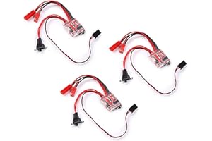 Teyleten Robot Mini 20A ESC Motor Speed RC ESC 2KHz Forward Reverse Brush Brake RC 2S for Controller Boat RC Car Tank (3PCS)