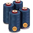 New brothread - 30 Options - 4 Large Cones of 5500Y (5000M) Each All Purpose Spun Polyester Thread 40S/2 (Tex27) for Serger, Overlock, Quilting, Piecing and Sewing - Blue Moon