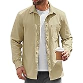 COOFANDY Mens Lightweight Button Down Shirt Jacket Casual Shacket Overshirt