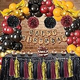 Magical Wizard School Birthday Party Decoration Include Magic Wizard School Balloon Arch Kit, Tassel Flower Ball for Magical Theme Birthday Baby Shower Party Supplies