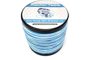 Reaction Tackle Braided Fishing Line - Pro Grade Power Performance for Saltwater or Freshwater Fish - Colored Fishing Line Braid for Extra Visibility