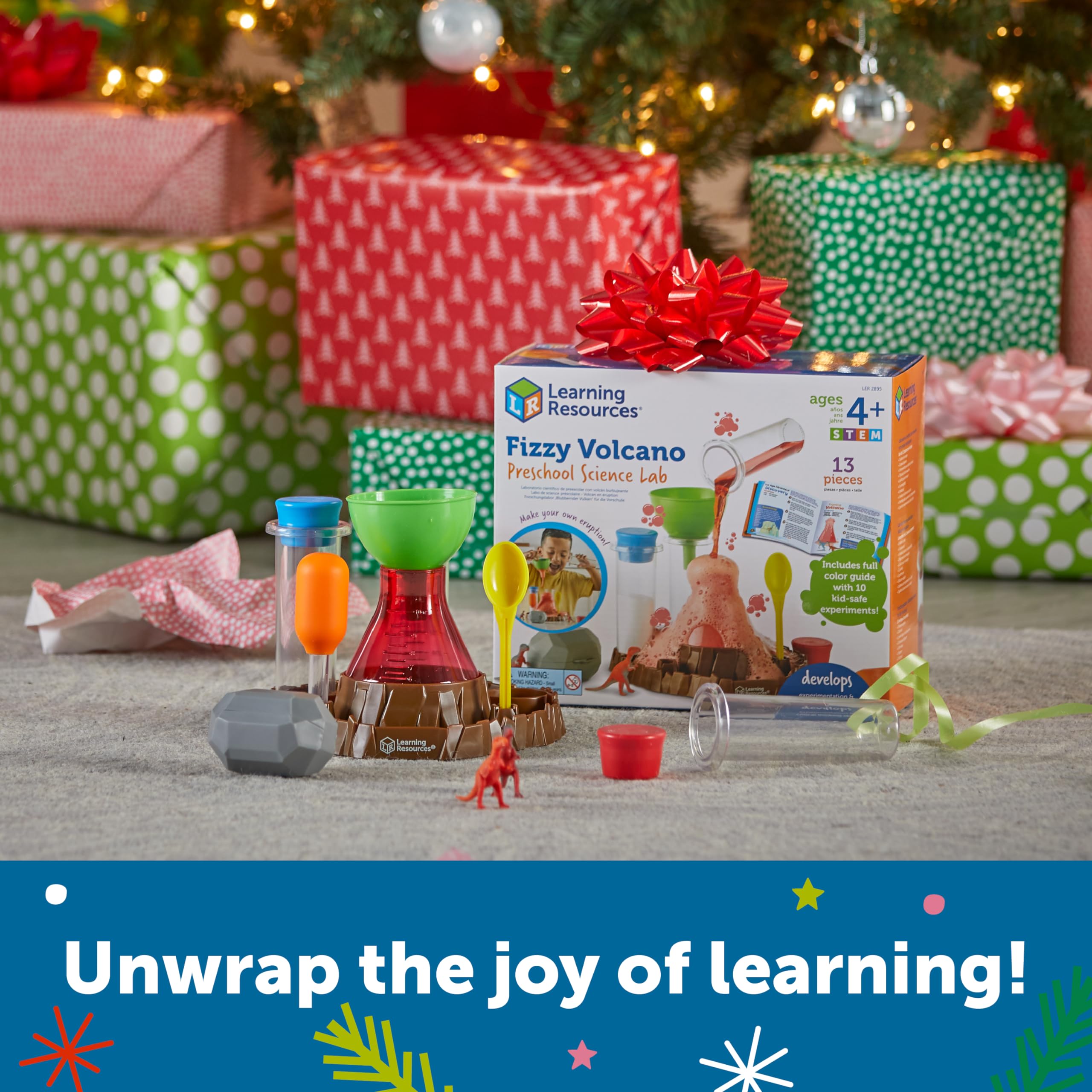 Learning Resources Fizzy Volcano Science Kit - 13 Pieces, Ages 4+, Preschool STEM Toys for Kids, Science Experiments